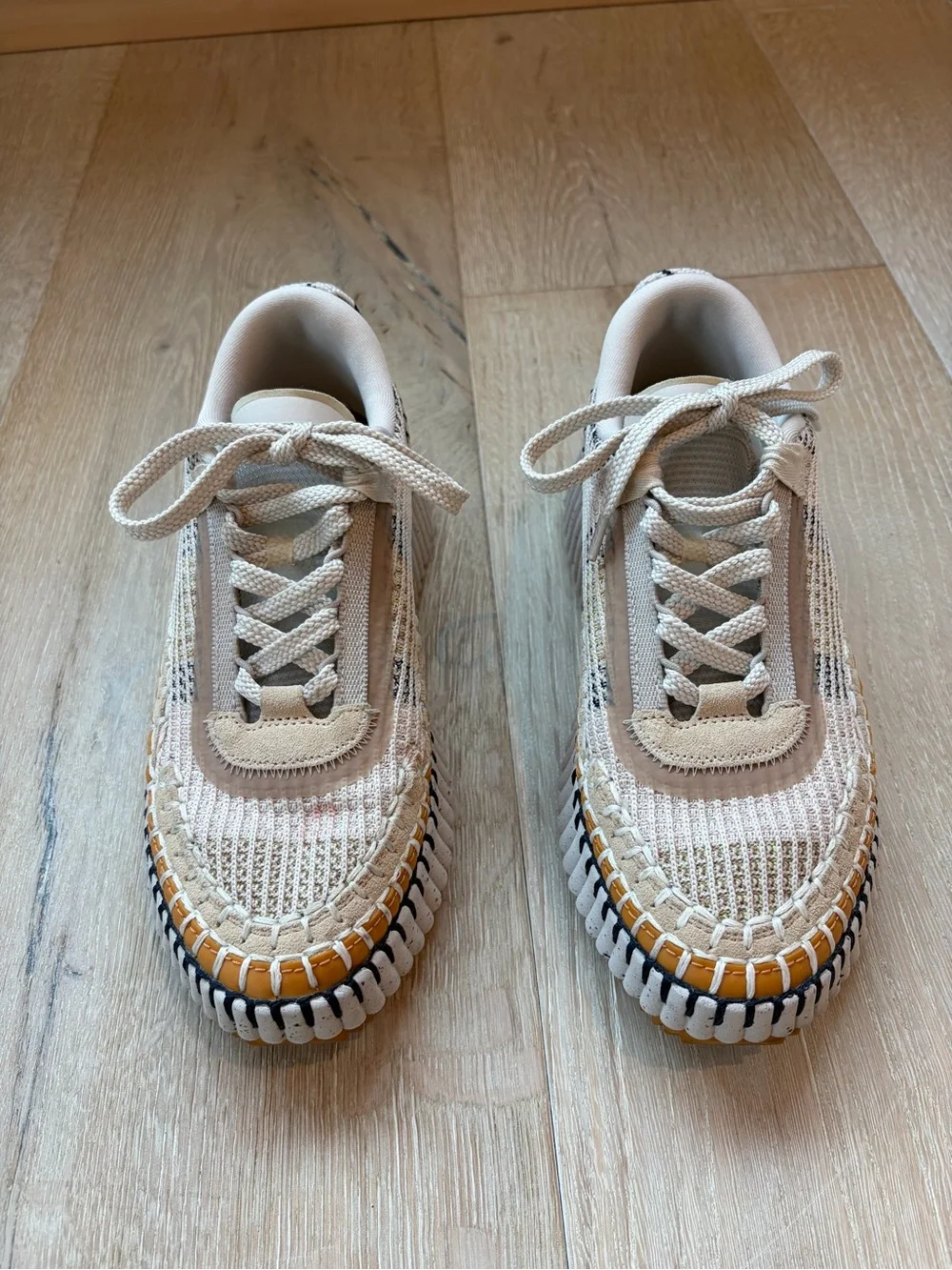 Chloé Nama Sneakers Cream Beige Multicolor